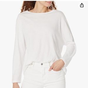 Vince 100% linen w/ silk bottom stunning crisp white blouse from Neiman Marcus